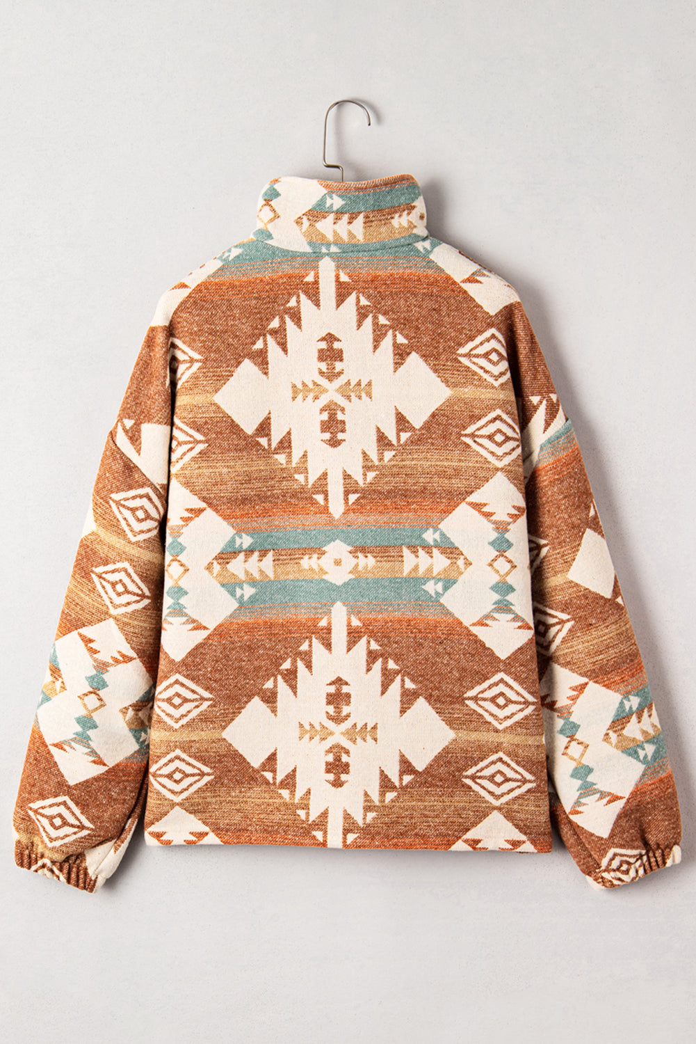 Khaki Aztec Half Zip Genser