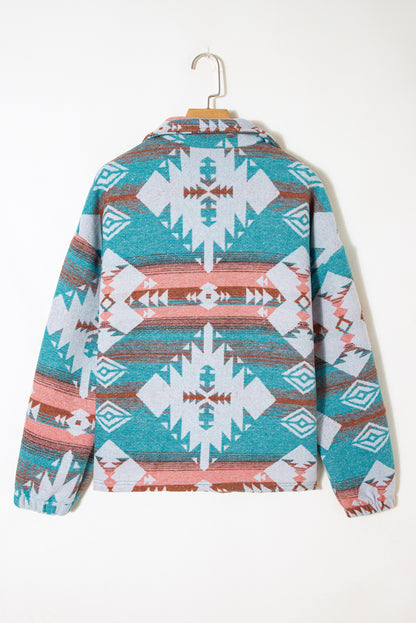Khaki Aztec Half Zip Genser