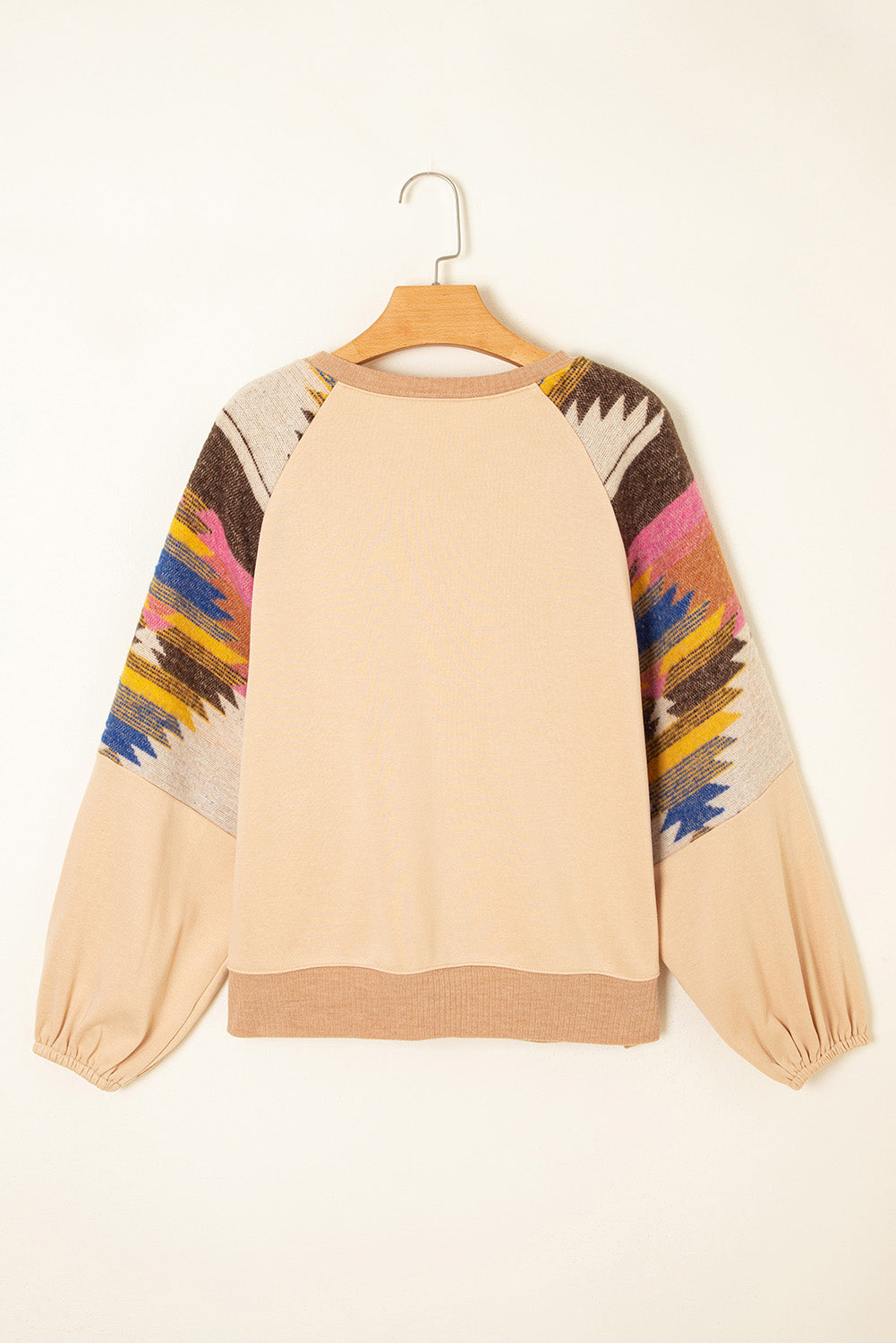 Beige Aztec Patchwork Genser