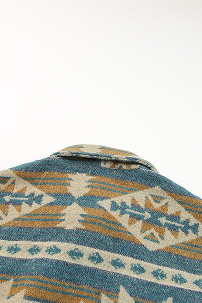 Skjorte Blue Aztec Western Shacket