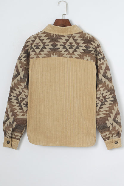 Khaki Corduroy Aztec Jakke