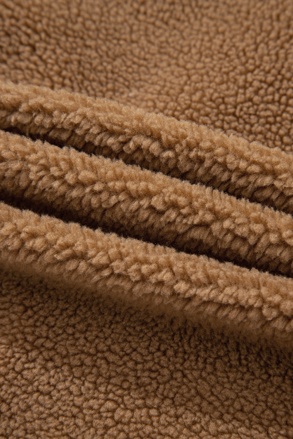 Beige Fleecevest med Knyting