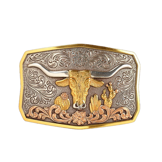 Nocona - Beltespenne - Longhorn Cactus Gold & Silver