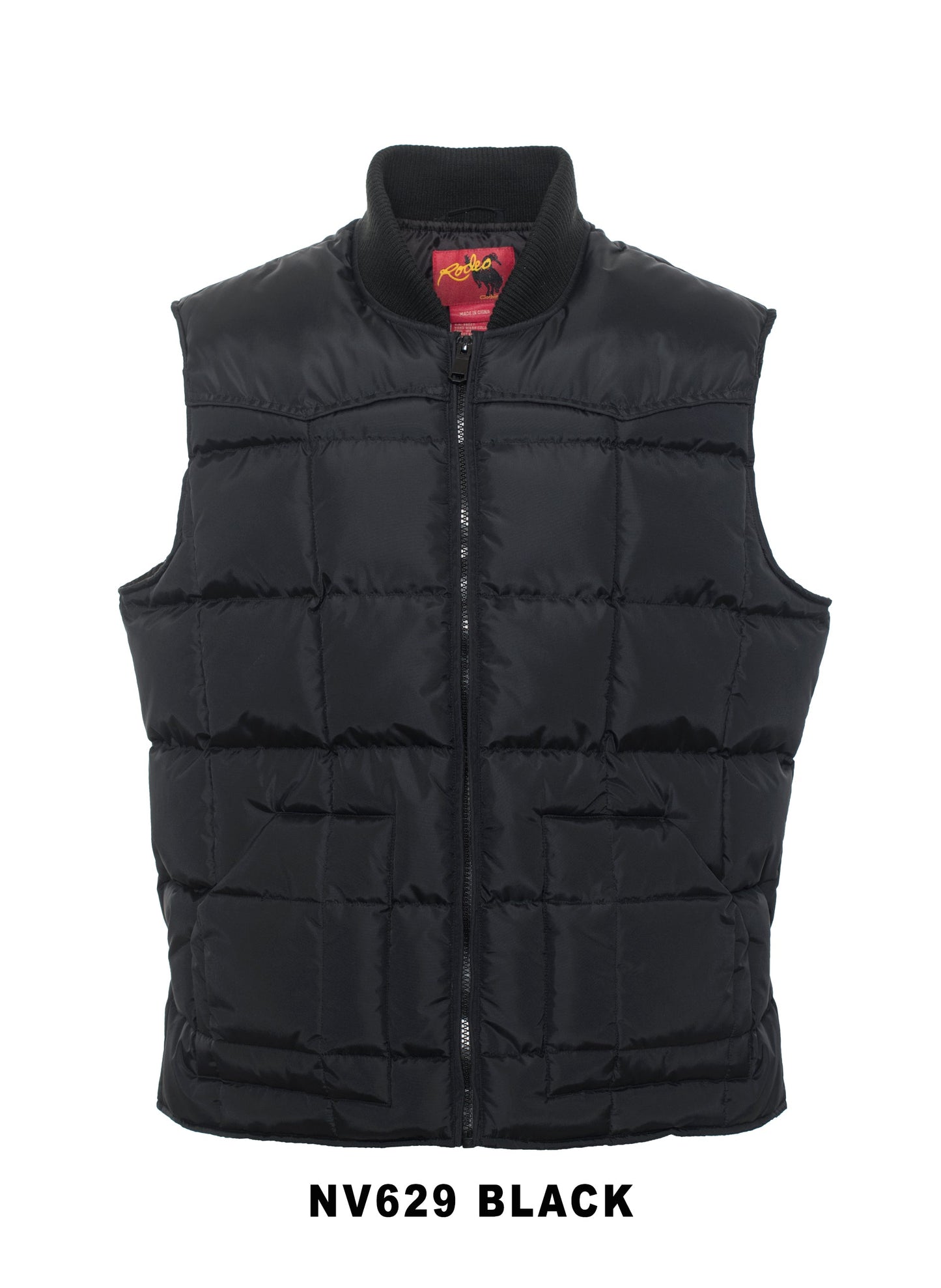 Rodeo Clothing - Black Nylon Quilted Vest