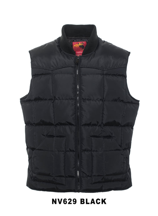 Rodeo Clothing - Black Nylon Quilted Vest