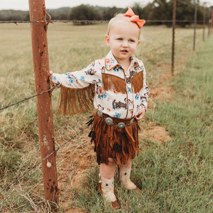 Shea Baby Ranch Hand Pearl Snap Skjorte – Langermet barneskjorte i westernstil