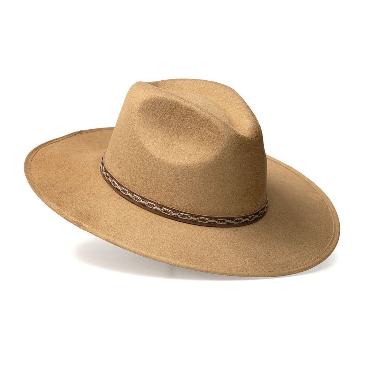 Pinch Front Flat Brim – Moteriktig westernhatt i kamelfarge
