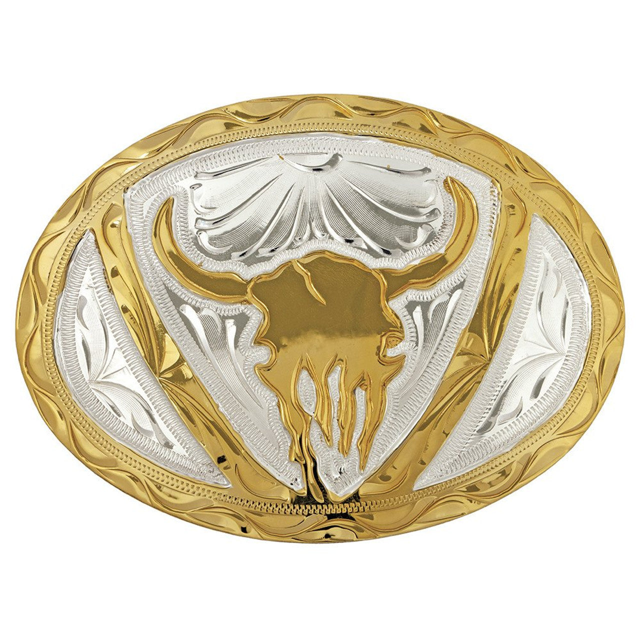 Steer Skull German Silver Belt Buckle - Hodeskalle sølv beltespenne