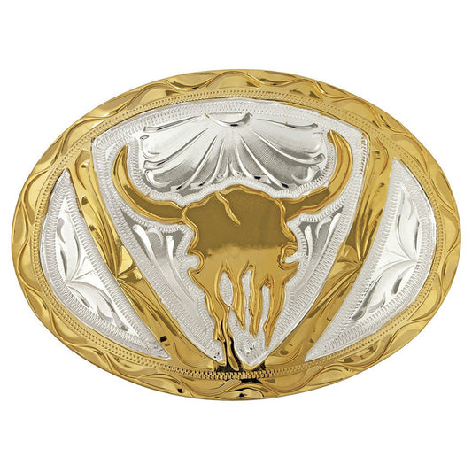 Steer Skull German Silver Belt Buckle - Hodeskalle sølv beltespenne